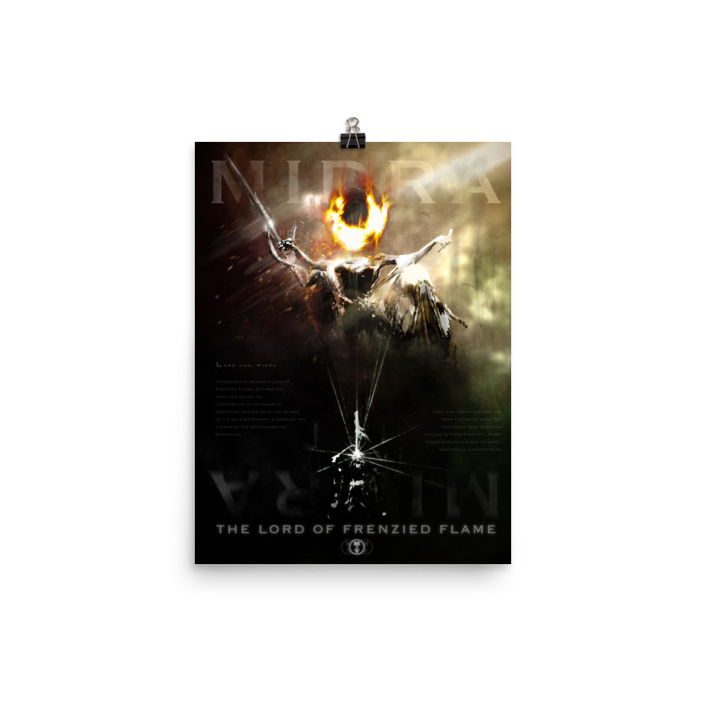 Remembrance Of Midra, The Lord Of Frenzied Flame - Original Fan Illustration - 12x16, 18x24, Enhanced Matte Print