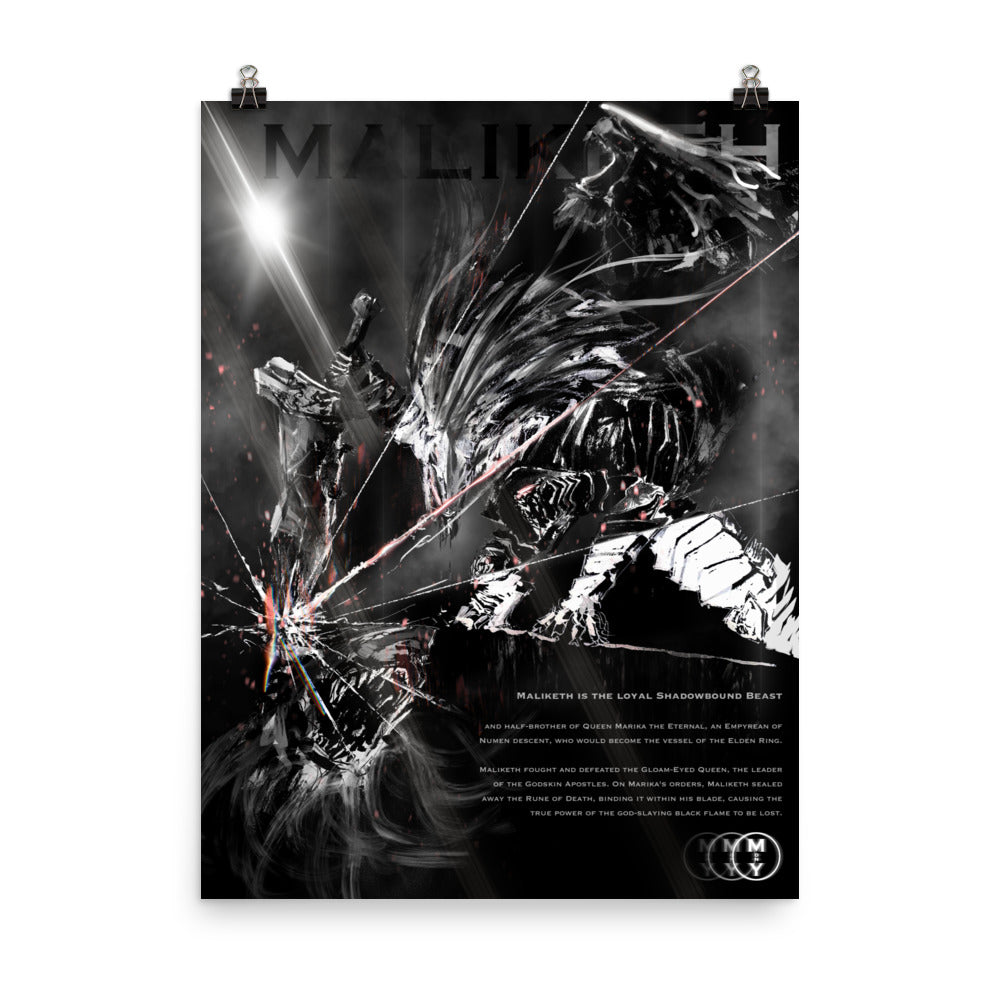 Remembrance Of Maliketh, The Black Blade - Original Fan Illustration - 12x16, 18x24, Enhanced Matte Print