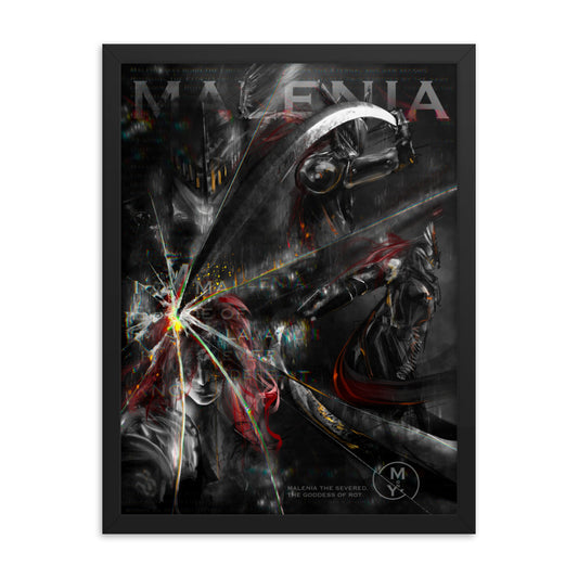 Remembrance Of Malenia, The Goddess Of Rot - Original Elden Ring Fan Illustration - 12x16, 18x24, Enhanced Matte Print in Ayous Wood Frame