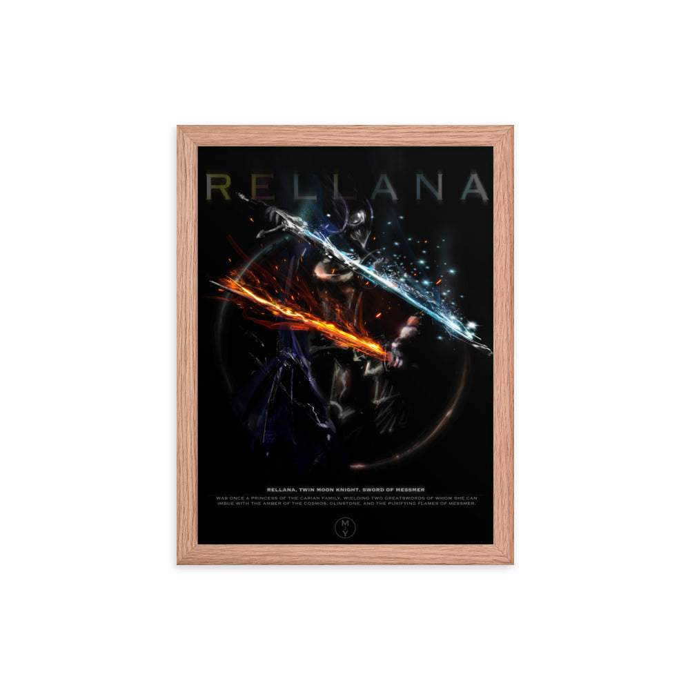 Remembrance Of Rellana, Twin Moon Knight - Original Elden Ring Fan Illustration - 12x16, 18x24, Enhanced Matte Print in Ayous Wood Frame