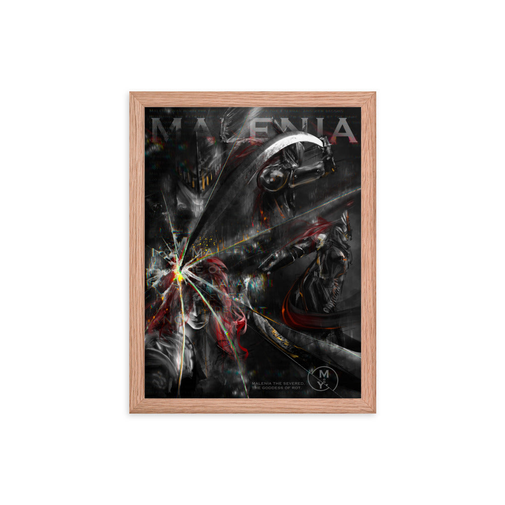 Remembrance Of Malenia, The Goddess Of Rot - Original Elden Ring Fan Illustration - 12x16, 18x24, Enhanced Matte Print in Ayous Wood Frame