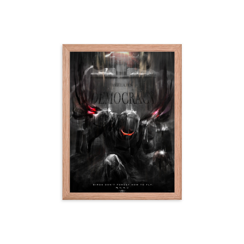 RISE - Framed Helldivers 2 Original Fan Illustration - 12x16, 18x24, Enhanced Matte Print in Ayous Wood Frame