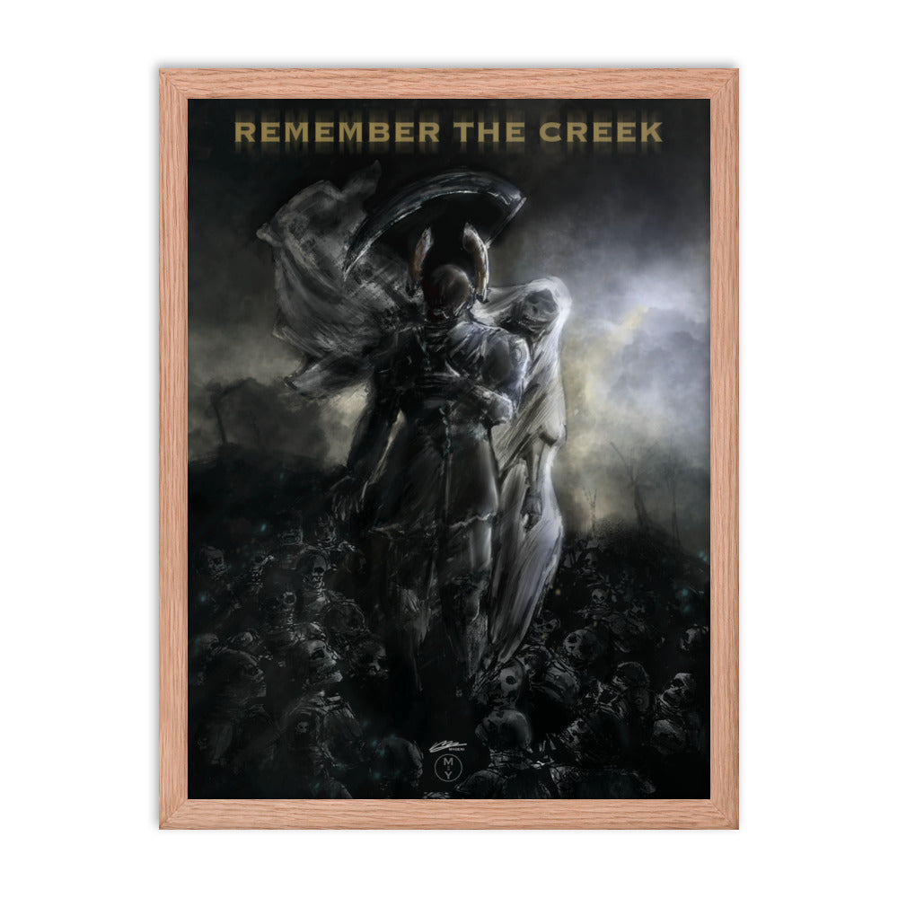 Remember The Creek - Framed Helldivers 2 Original Fan Illustration - 12x16, 18x24, Enhanced Matte Print in Ayous Wood Frame