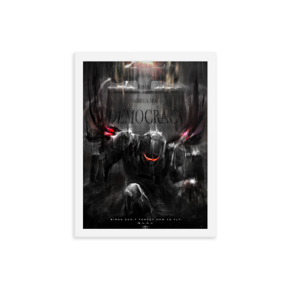 RISE - Framed Helldivers 2 Original Fan Illustration - 12x16, 18x24, Enhanced Matte Print in Ayous Wood Frame