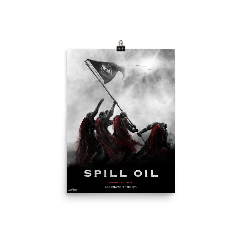 Liberate Troost, Spill Oil - Helldivers 2 Original Fan Illustration - 12x16, 18x24, Enhanced Matte Print