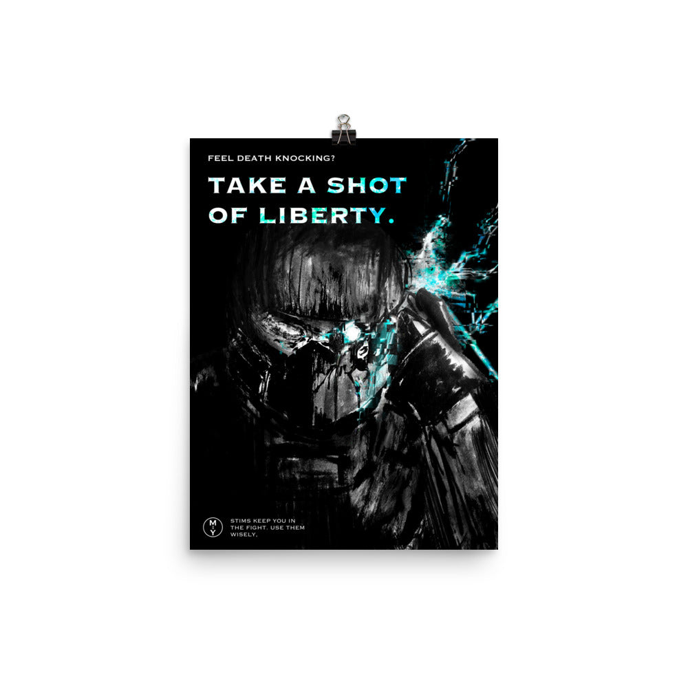 Shot of Liberty - Helldivers 2 Original Fan Illustration - 12x16, 18x24, Enhanced Matte Print