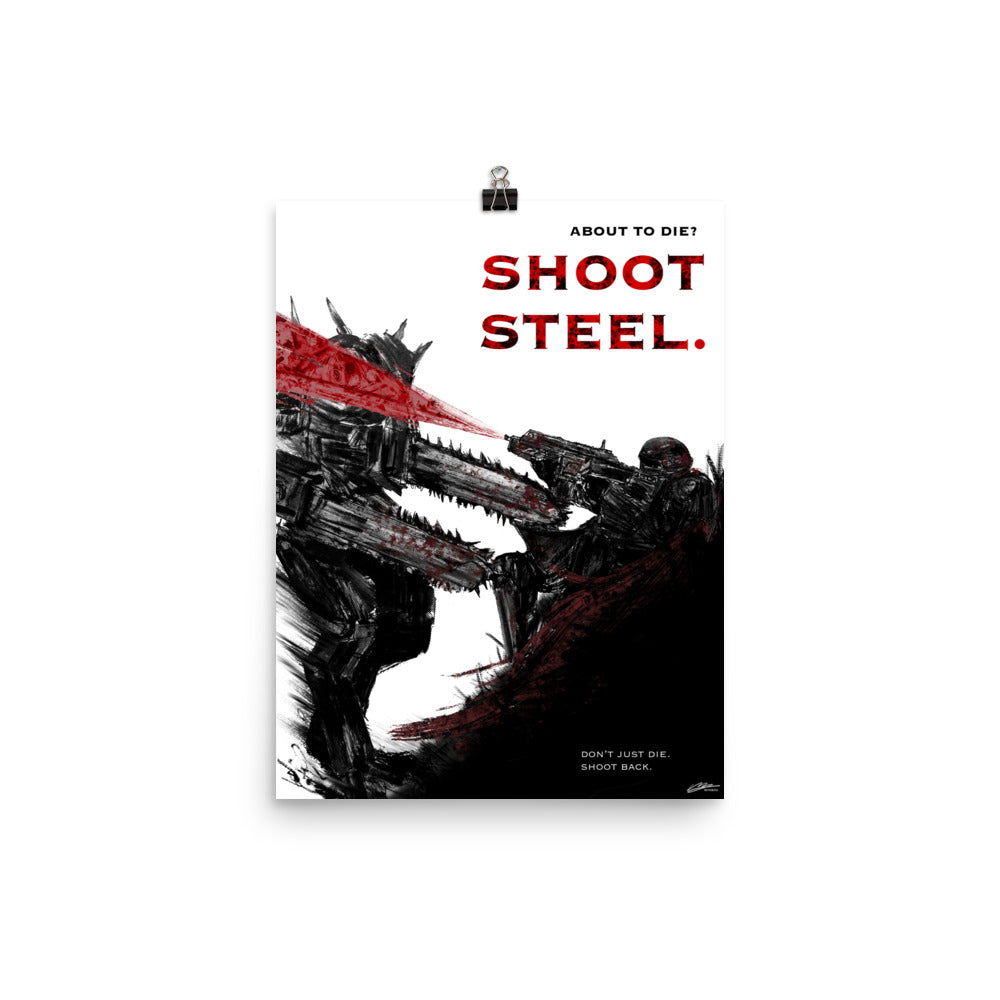 Shoot Steel - Helldivers 2 Original Fan Illustration - 12x16, 18x24, Enhanced Matte Print