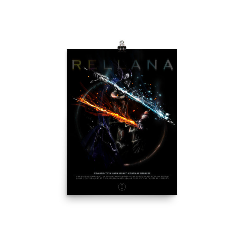 Remembrance Of Rellana, Twin Moon Knight - Original Fan Illustration - 12x16, 18x24, Enhanced Matte Print