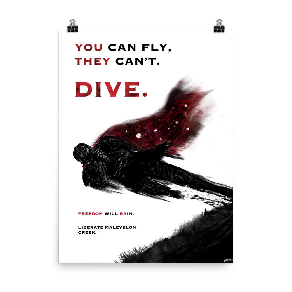 Dive - Helldivers 2 Original Fan Illustration - 12x16, 18x24, Enhanced Matte Print