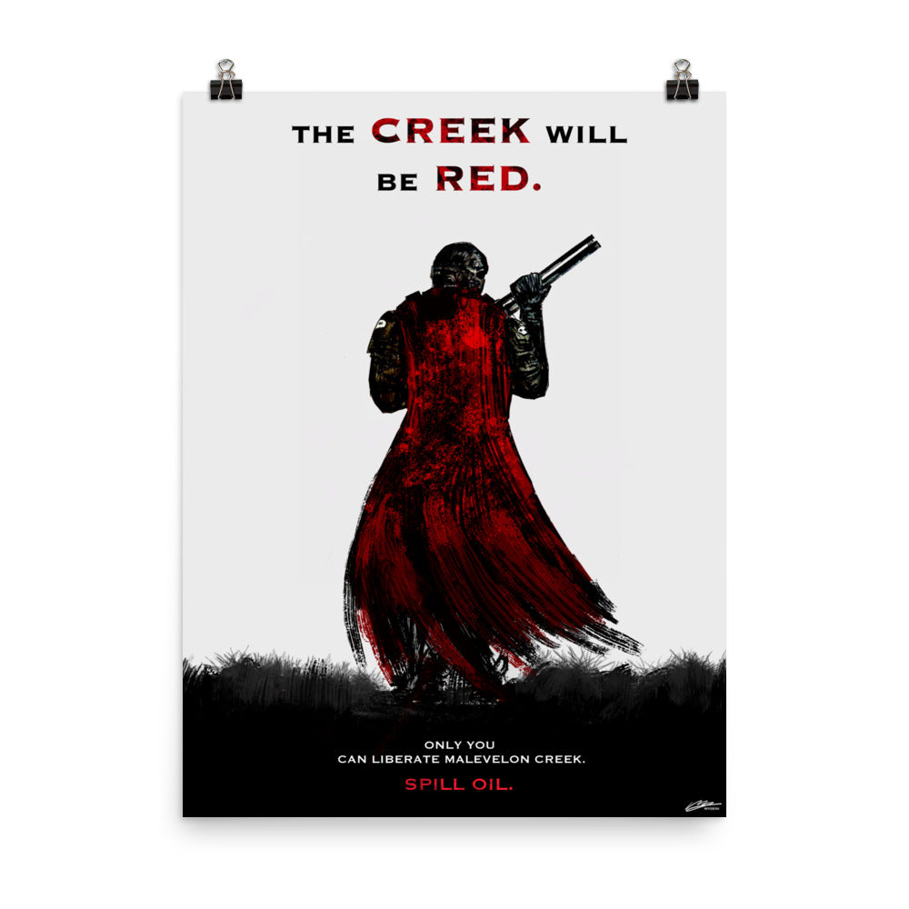 The Creek Will Be Red - Helldivers 2 Original Fan Illustration - 12x16, 18x24, Enhanced Matte Print