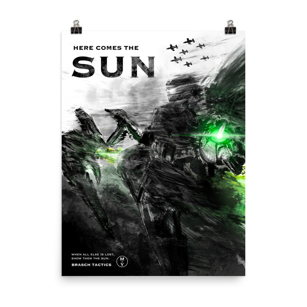 Here Comes the Sun - Helldivers 2 Original Fan Illustration - 12x16, 18x24, Enhanced Matte Print