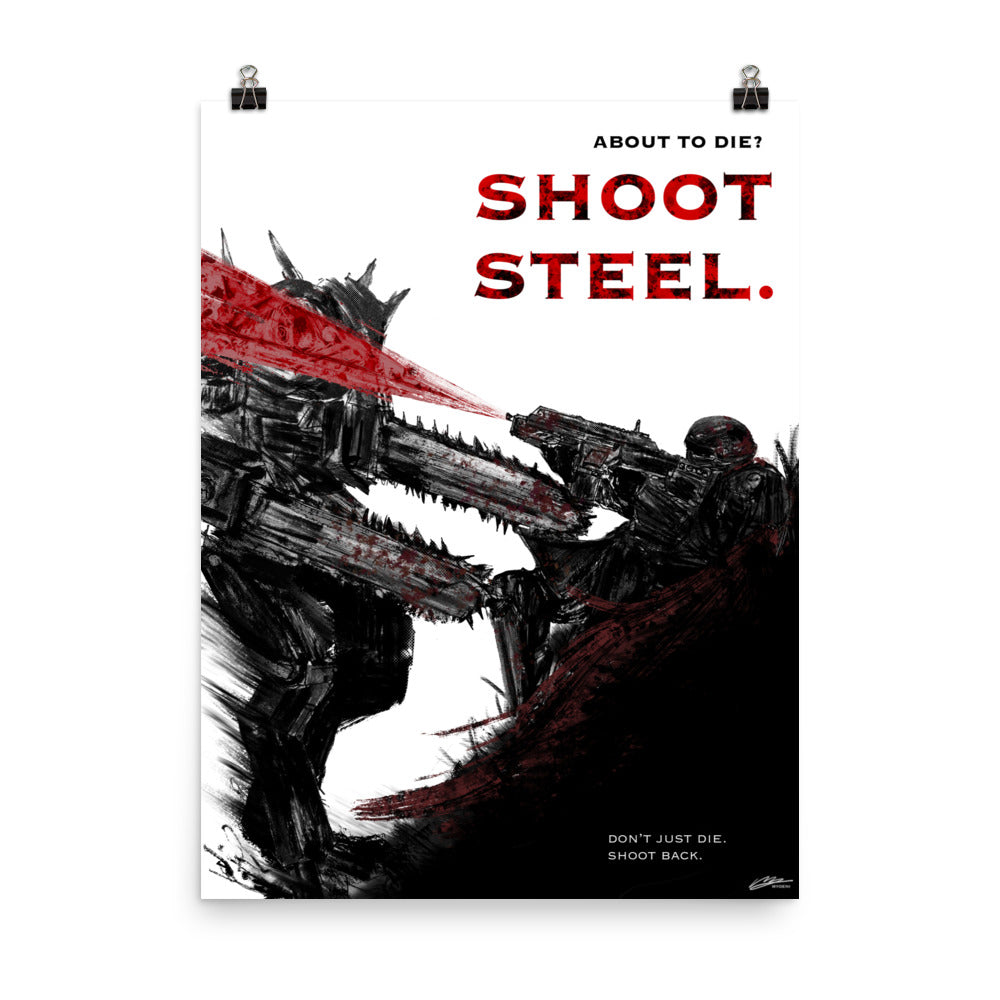 Shoot Steel - Helldivers 2 Original Fan Illustration - 12x16, 18x24, Enhanced Matte Print