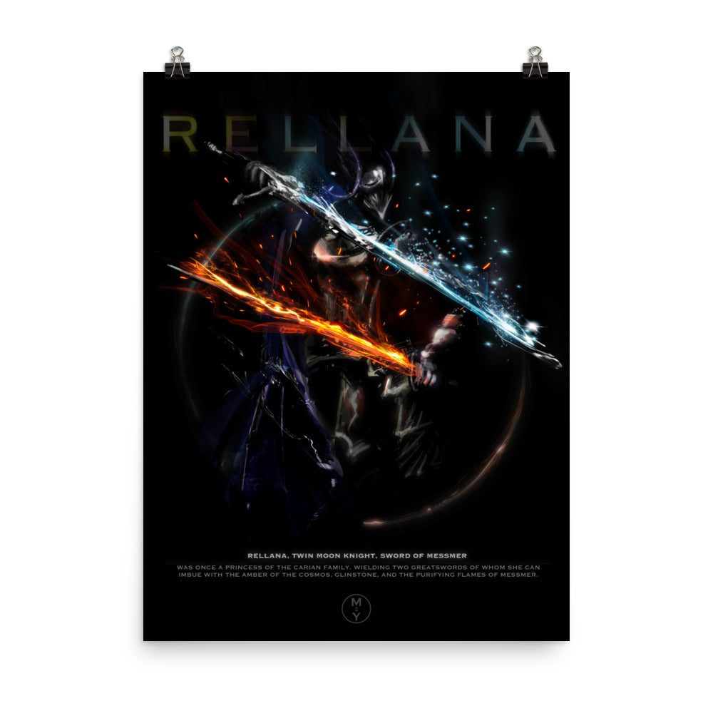 Remembrance Of Rellana, Twin Moon Knight - Original Fan Illustration - 12x16, 18x24, Enhanced Matte Print