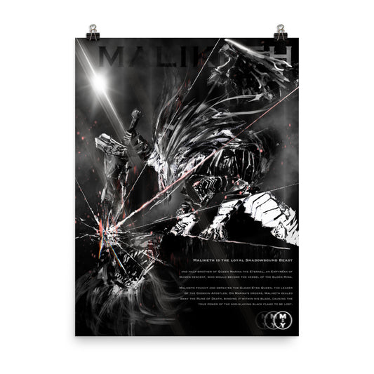 Remembrance Of Maliketh, The Black Blade  - Original Fan Illustration - 12x16, 18x24, Enhanced Matte Print